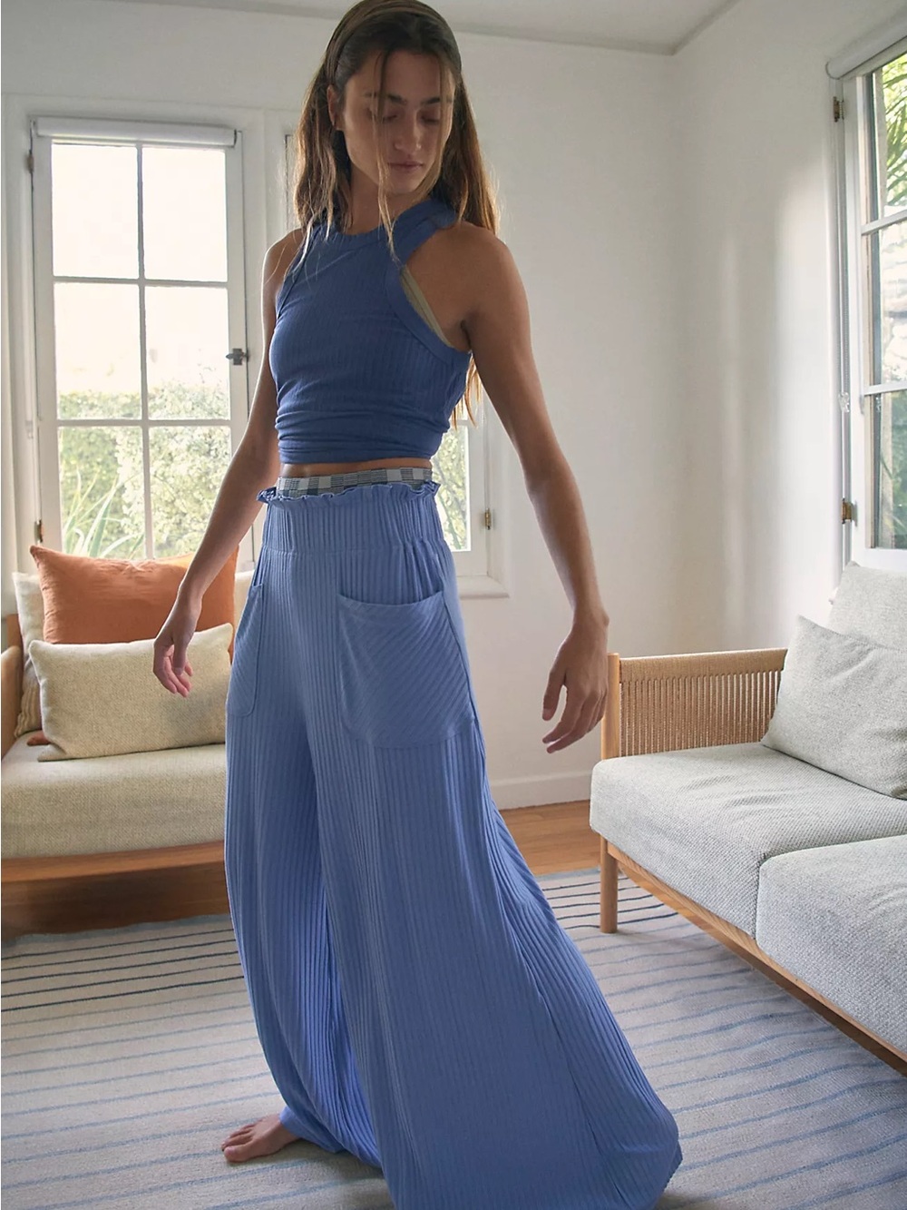Free People Movement Blissed Out Wide-Leg Pants Sz M - Picture 6 of 7